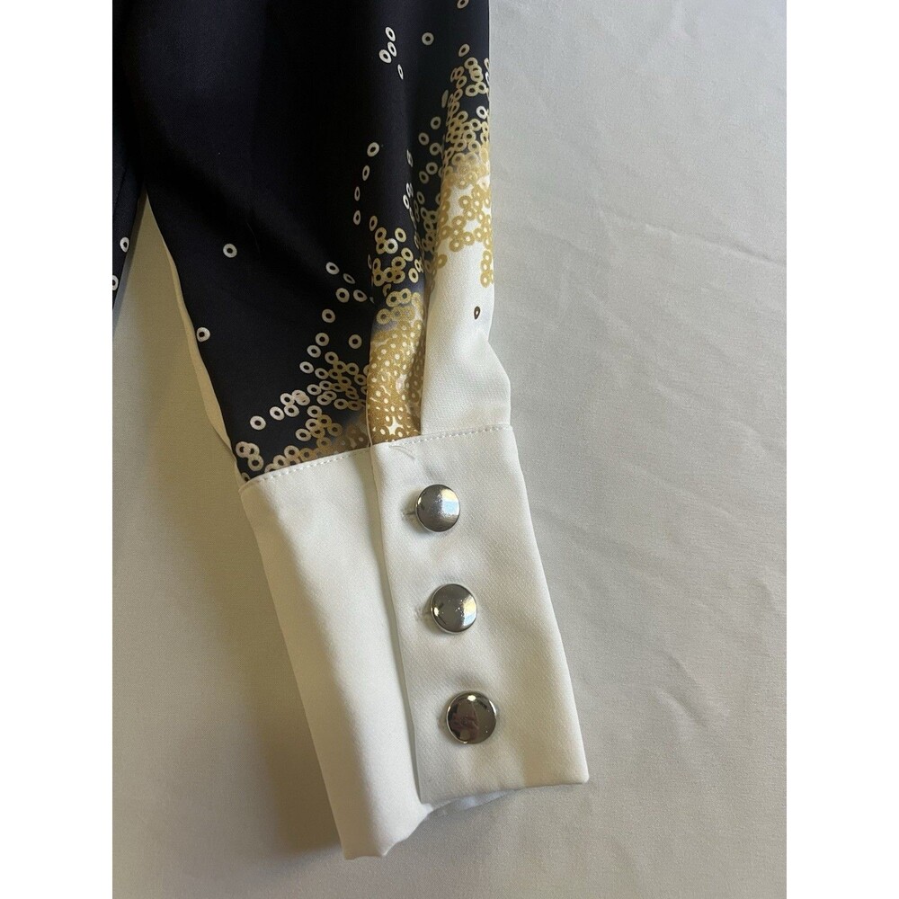 FHQ Collection Woman’s Blouse Button Shirt S Preppy Butterfly Fantasy Print Top - Picture 5 of 7